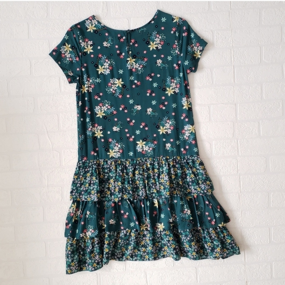 Gap Green Floral Ruffle Tiered Dress - Picture 8 of 8